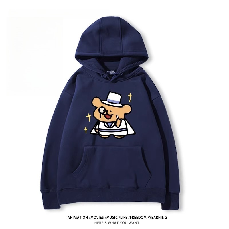 缐條小狗X名偵探柯南新款 親子情侶男女款連帽衛衣