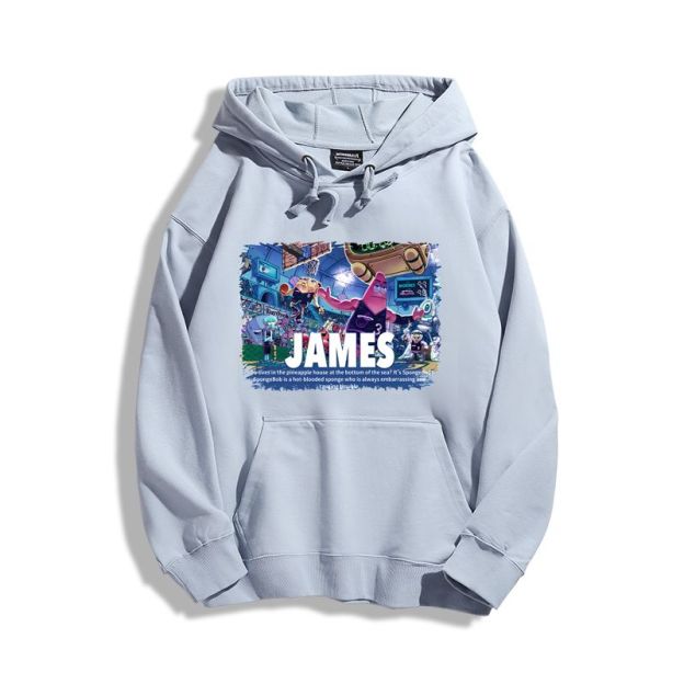海綿寶寶聯名詹姆斯新款 親子情侶男女款連帽衛衣-CASEZONE