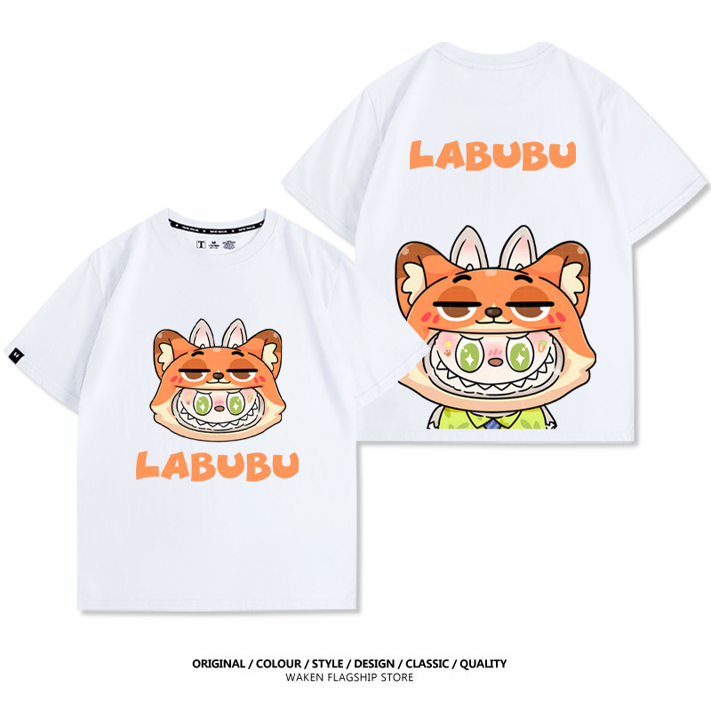 LabubuX瘋狂動物城 印花短袖T恤-CASEZONE