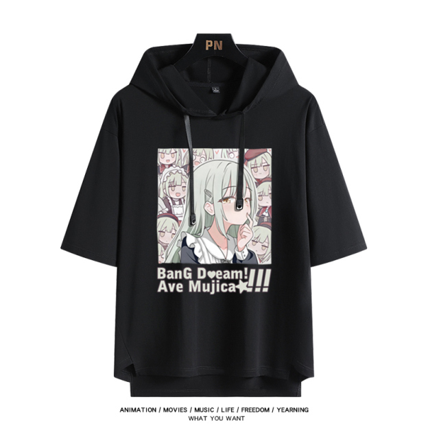 BanG Dream! Ave Mujica 若葉睦 連帽短袖T恤