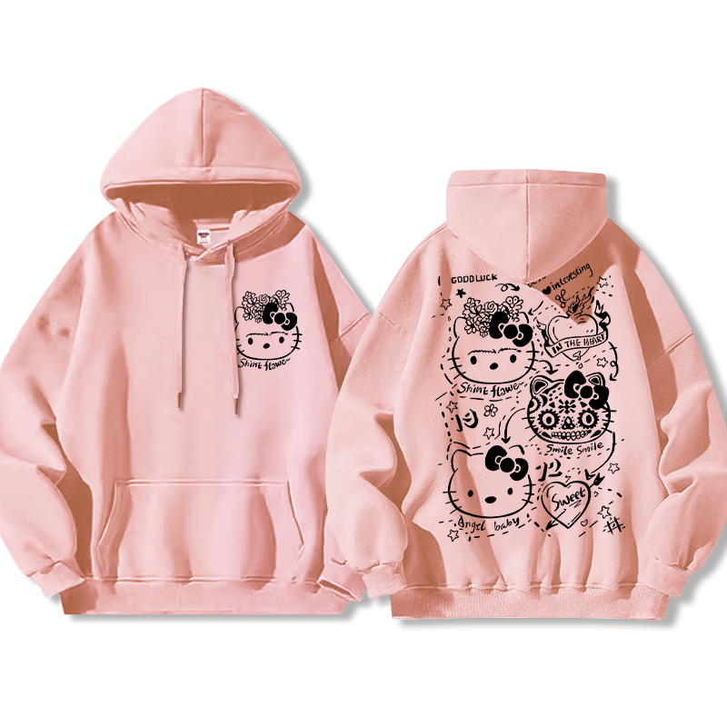 HelloKitty新款 寬鬆百搭 秋冬款 寬鬆連帽衛衣-ZUIHANG SHOP