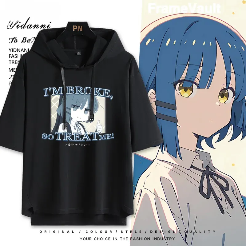 孤獨搖滾新款 親子情侶男女款連帽短袖T恤