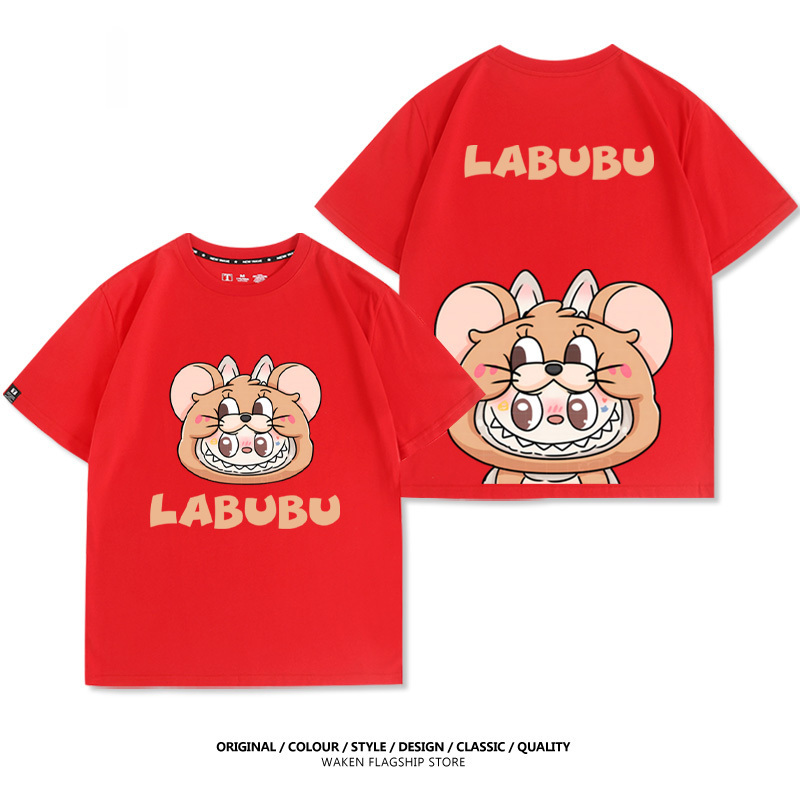 LabubuX湯姆貓與傑利鼠 印花短袖T恤-CASEZONE