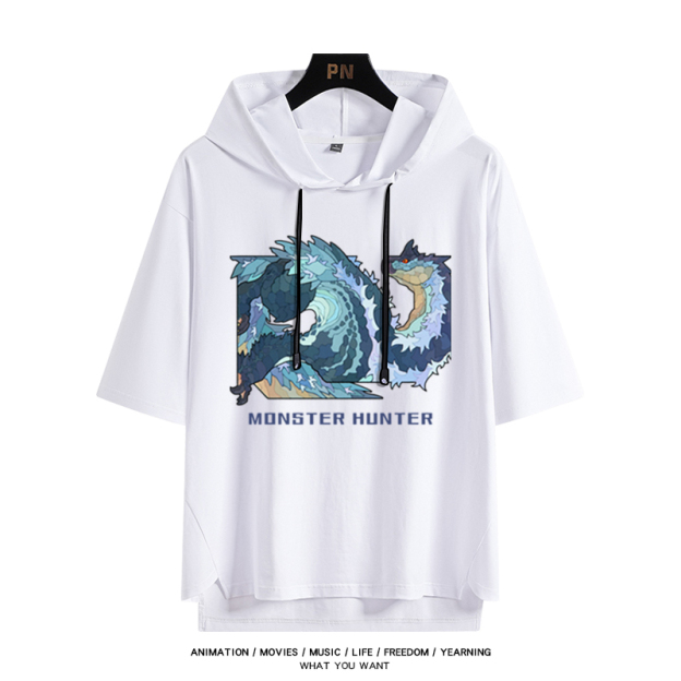 魔物獵人新款 親子情侶男女款連帽短袖T恤