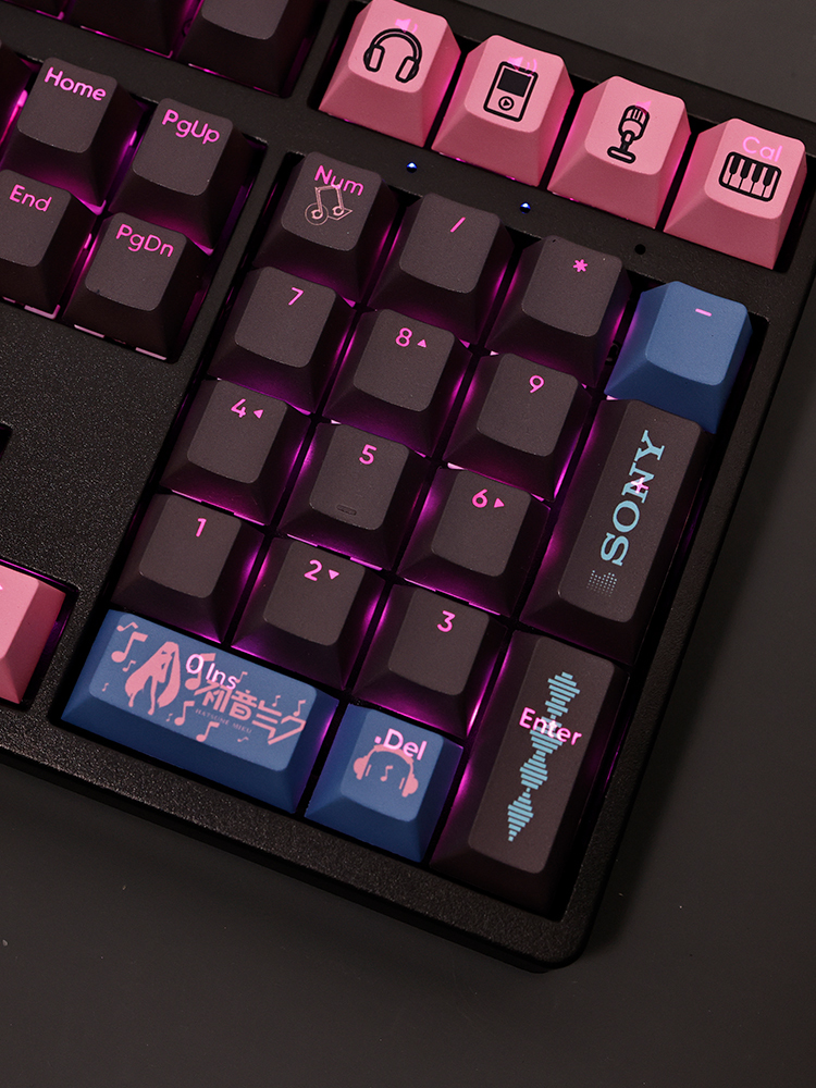 初音未來miku公主殿下透光RGB108鍵標準配列衛星軸鍵帽-CASEZONE