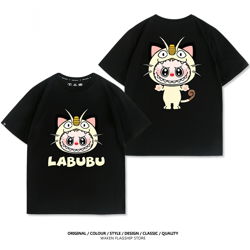 LabubuX寶可夢 印花短袖T恤-CASEZONE