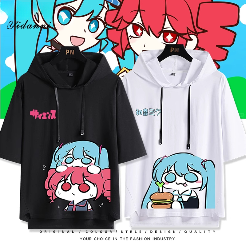 初音未來 Miku&Teto 連帽短袖T恤