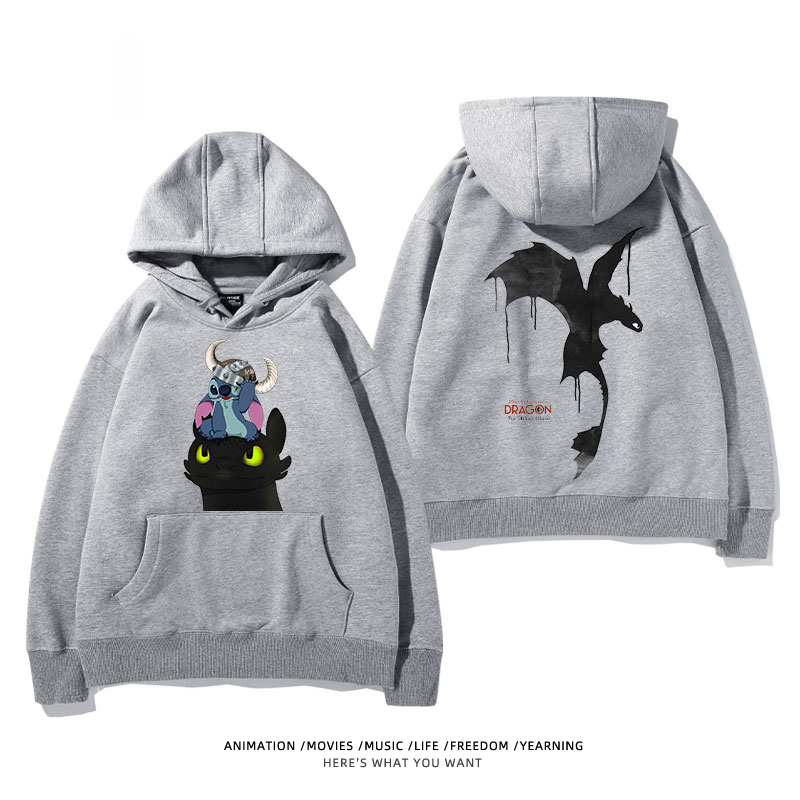 馴龍高手聯名史迪仔新款 親子情侶男女款連帽衛衣-ZUIHANG SHOP