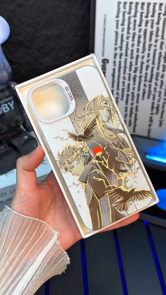 火影忍者彩銀線條漸變防摔手機殼