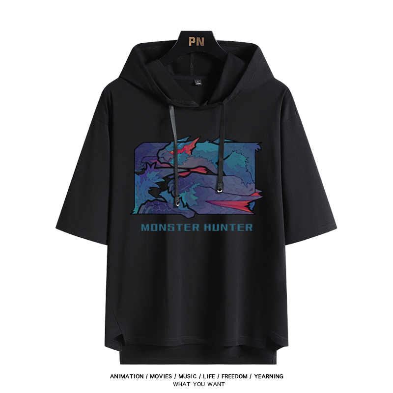 魔物獵人新款 親子情侶男女款連帽短袖T恤