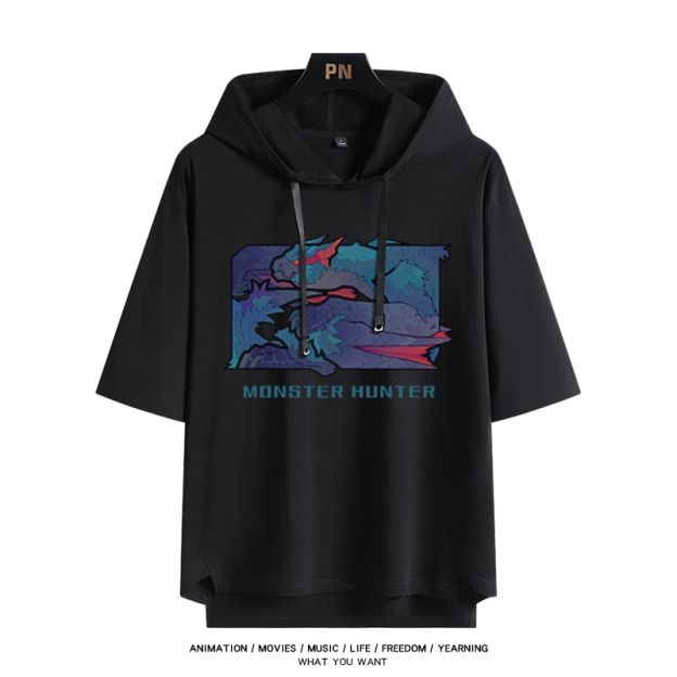 魔物獵人新款 親子情侶男女款連帽短袖T恤