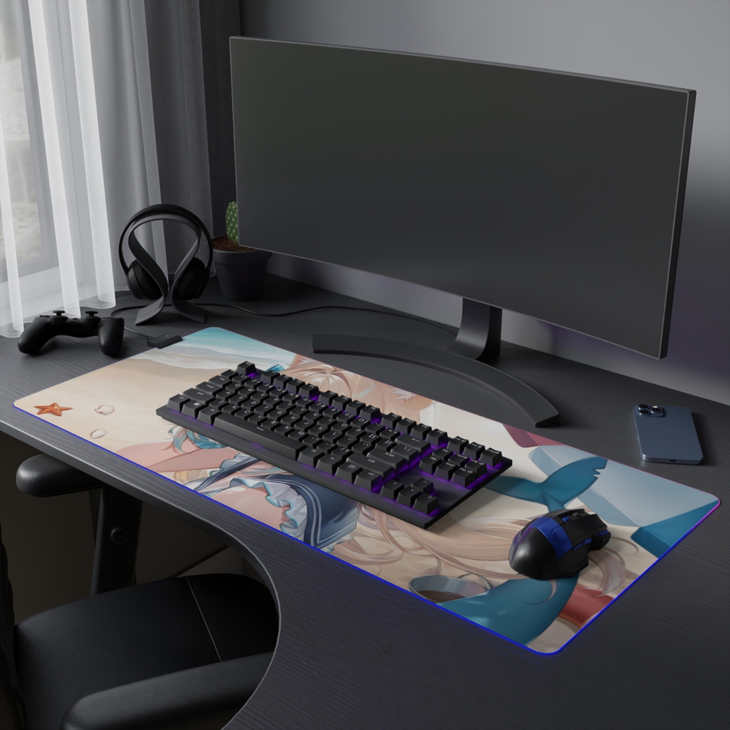 SamekoSaba 主題桌墊 LED遊戲滑鼠墊-CASEZONE