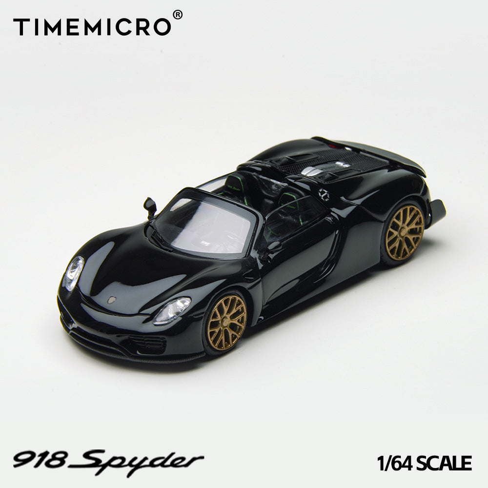 TM 1:64  保時捷918 黑金配色 防真合金汽車模型-CASEZONE