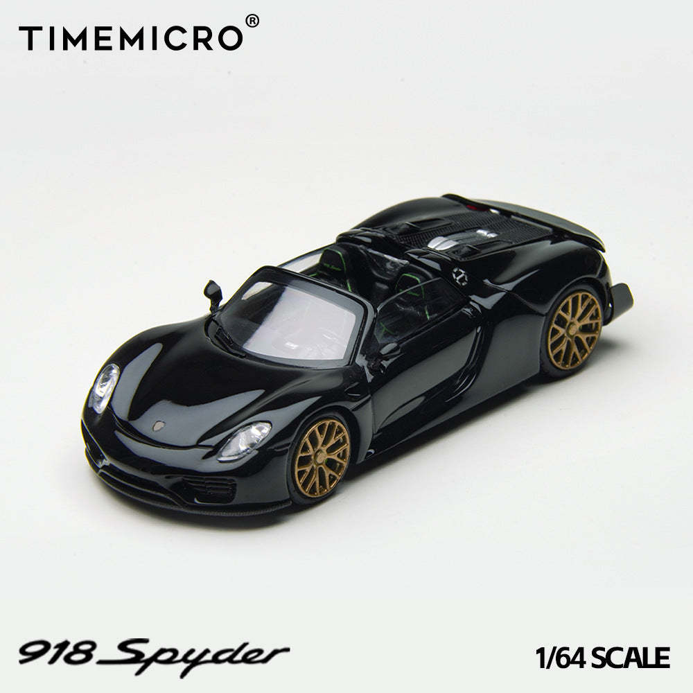 TM 1:64  保時捷918 黑金配色 防真合金汽車模型-CASEZONE