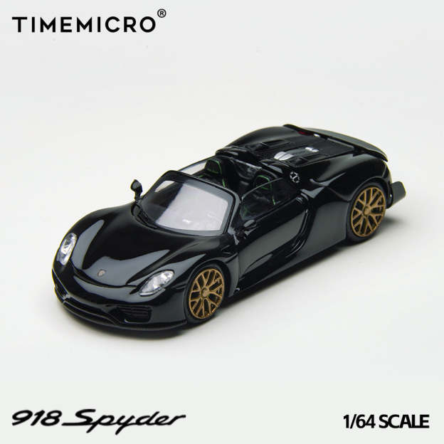 TM 1:64  保時捷918 黑金配色 防真合金汽車模型-CASEZONE