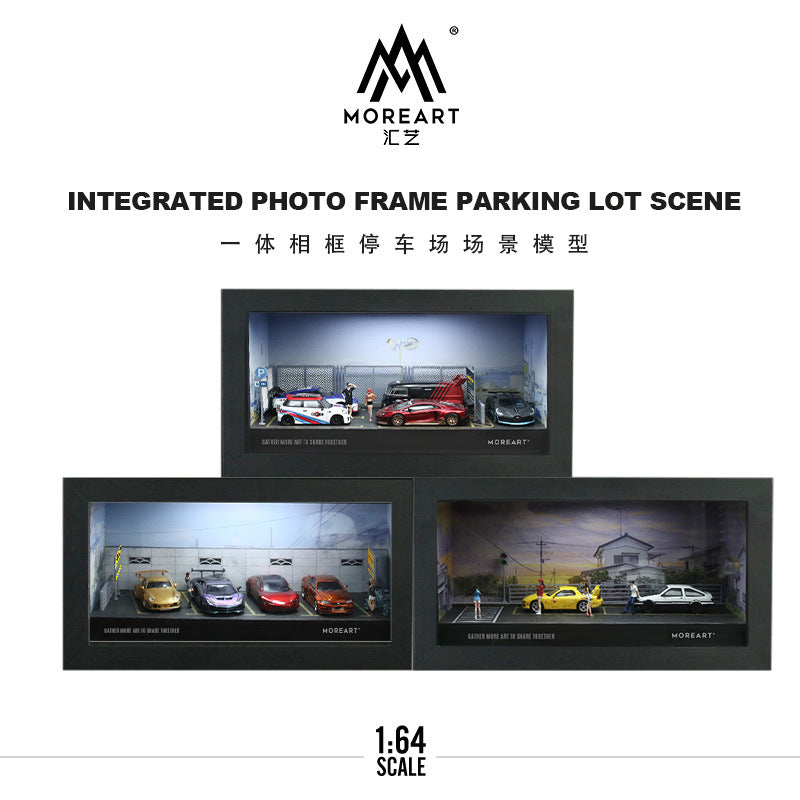 MoreArt1:64 一體相框停車場燈光版場景模型-CASEZONE