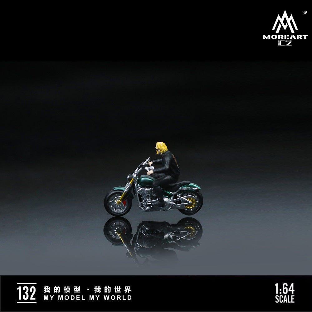 匯藝MoreArt1:64  哈雷男士機車黨摩托人偶仿真樹脂模型-CASEZONE