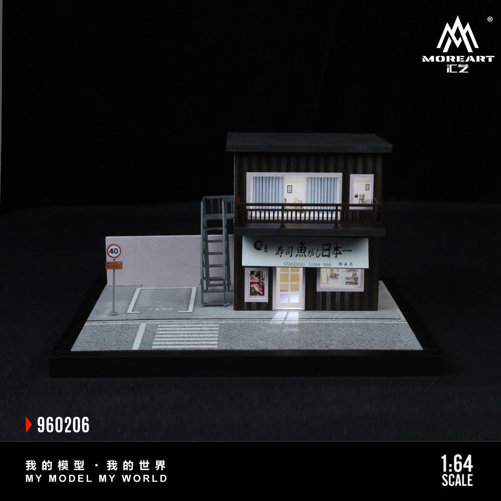 匯藝MoreArt1:64 街邊場景燈光拼裝系列06款仿真模型-CASEZONE