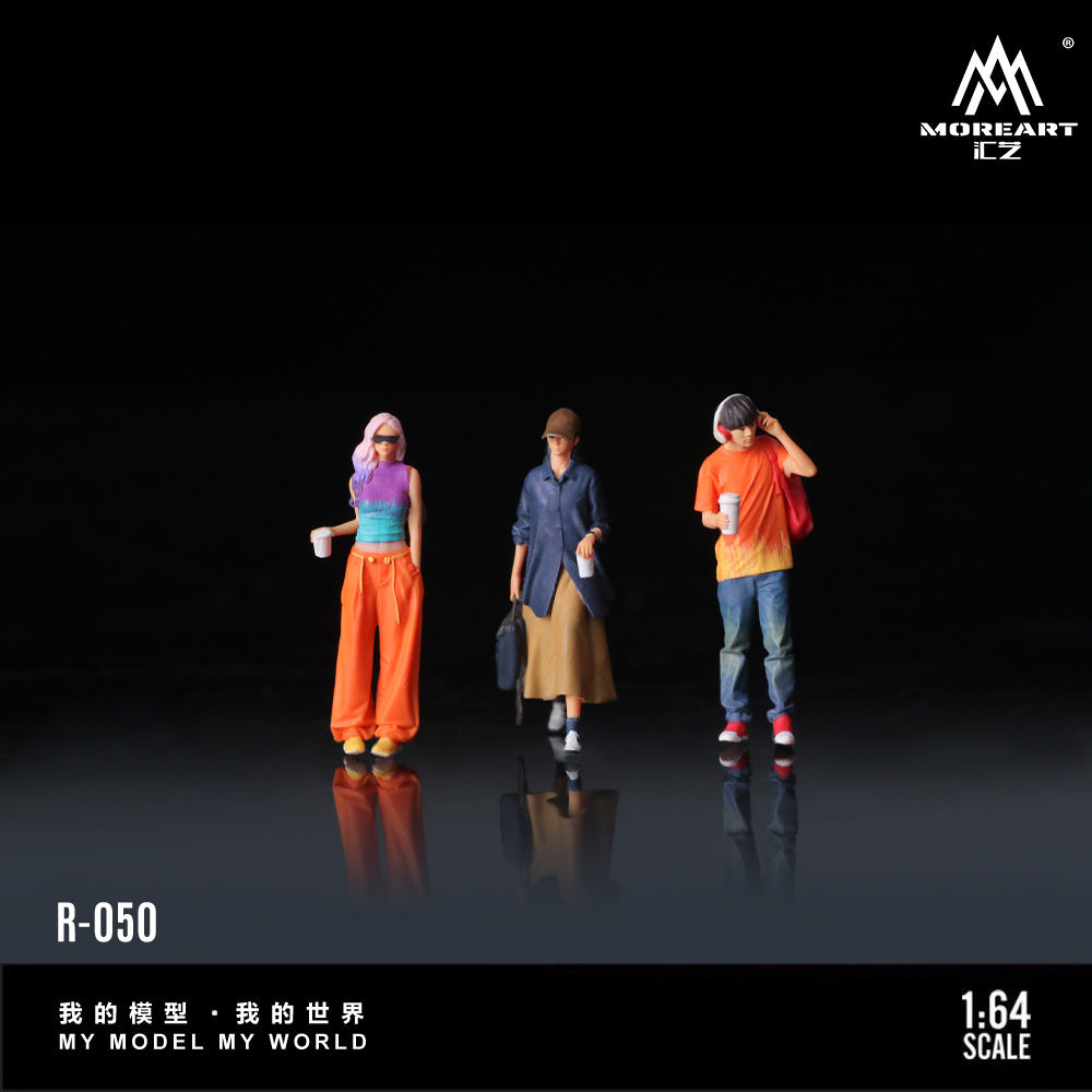 MoreArt1:64  持杯逛街人偶套裝仿真樹脂模型-CASEZONE