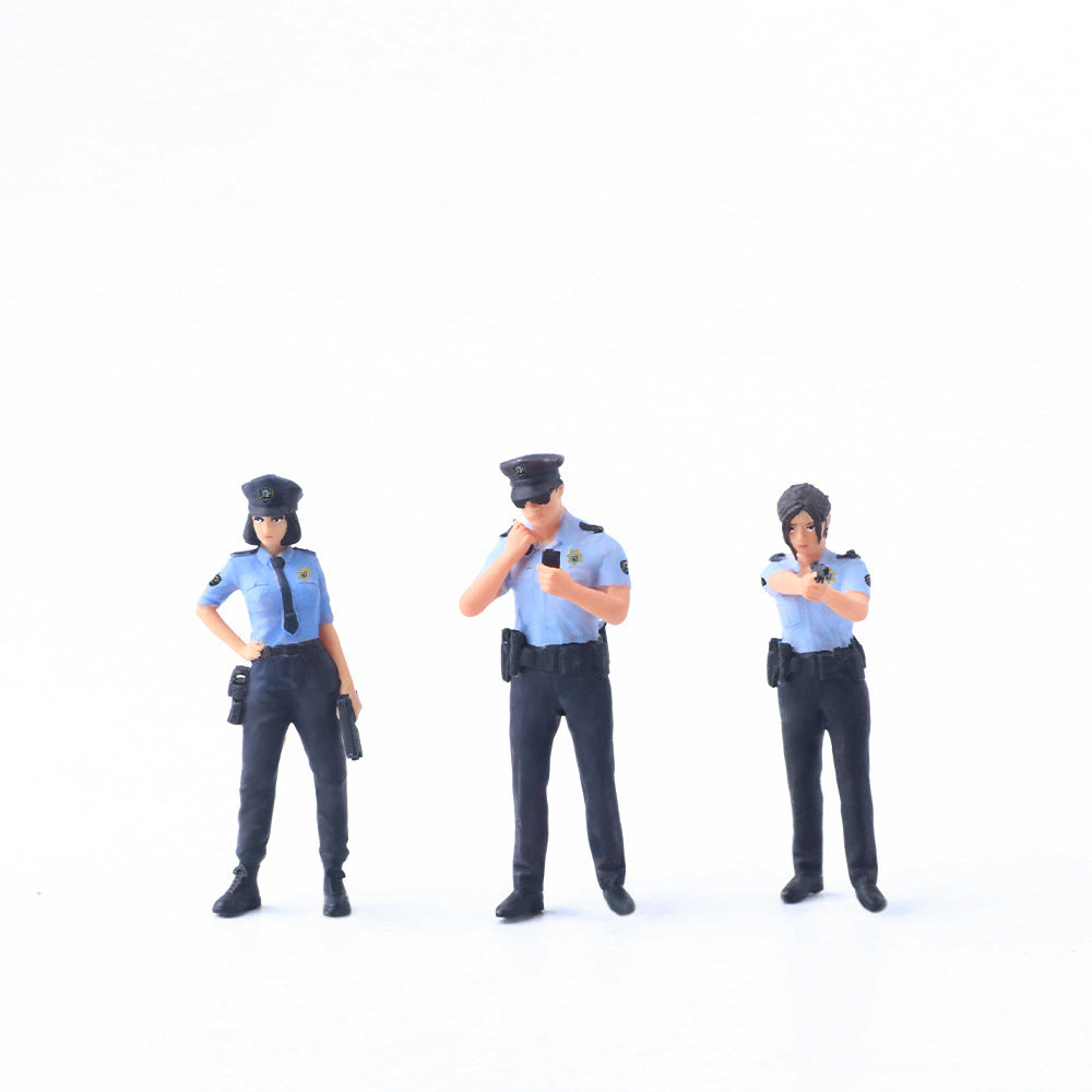 MoreArt1:64  出勤警察人偶套裝仿真樹脂模型-CASEZONE