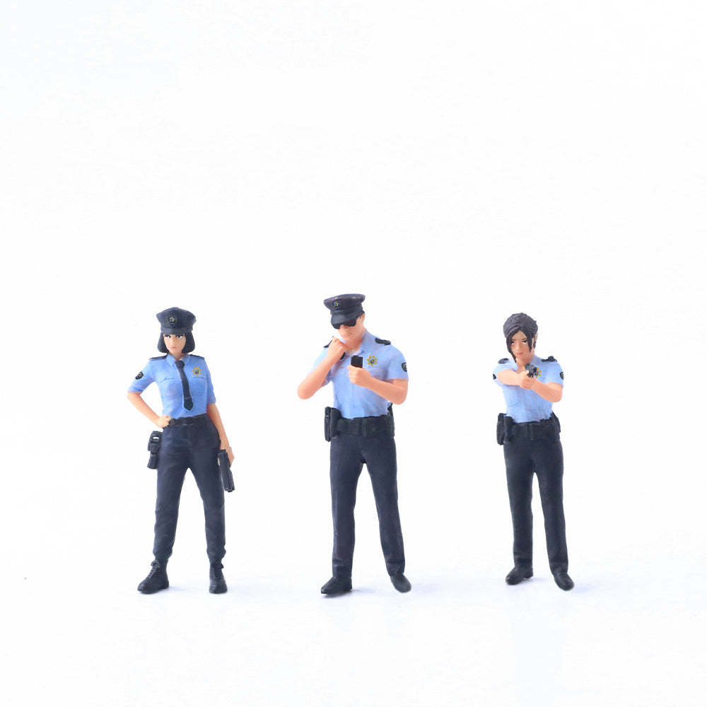 MoreArt1:64  出勤警察人偶套裝仿真樹脂模型-CASEZONE
