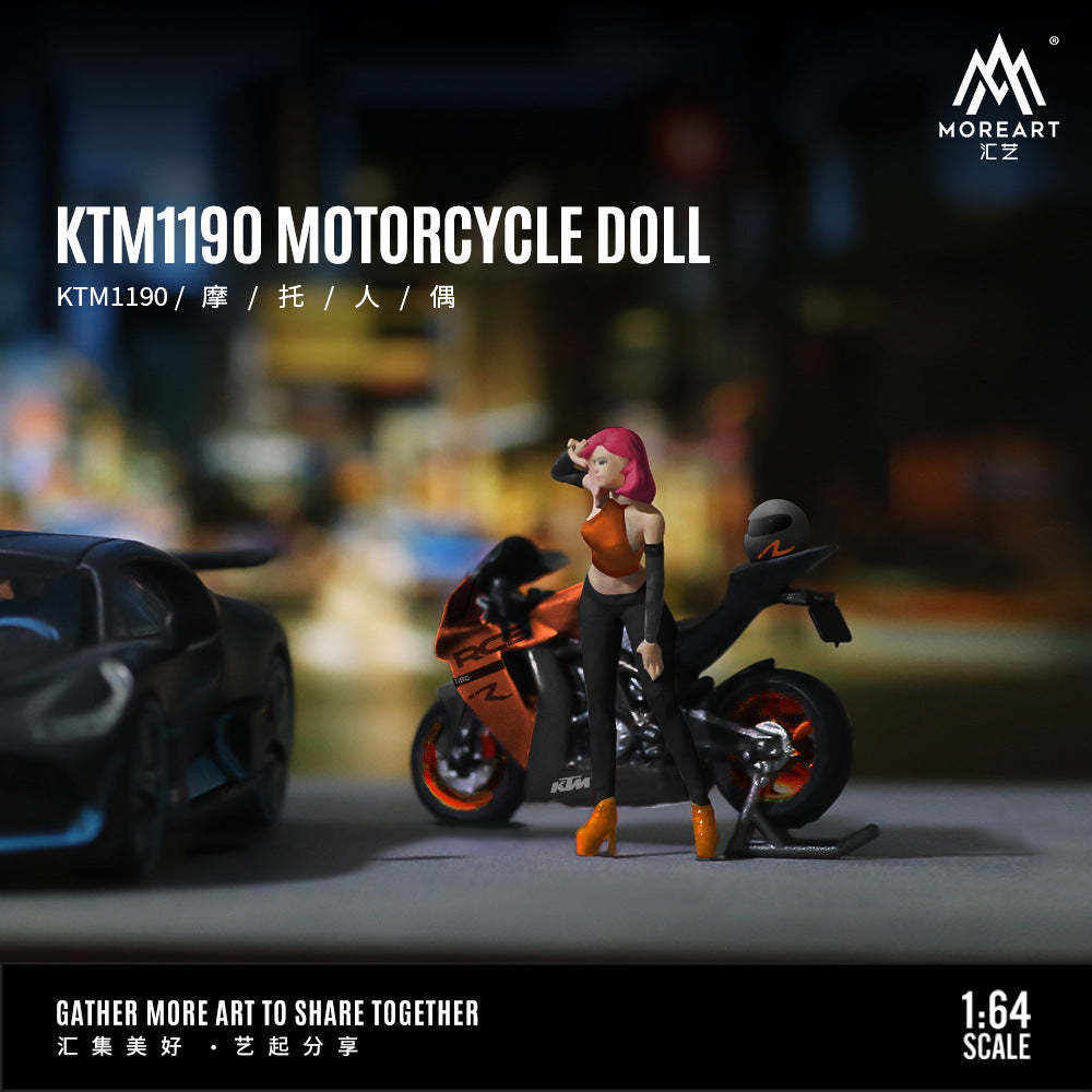 1:64 KTM1190摩托人偶套裝樹脂模型-CASEZONE