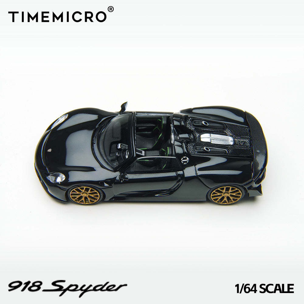 TM 1:64  保時捷918 黑金配色 防真合金汽車模型-CASEZONE