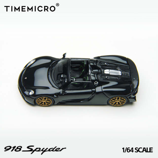 TM 1:64  保時捷918 黑金配色 防真合金汽車模型-CASEZONE