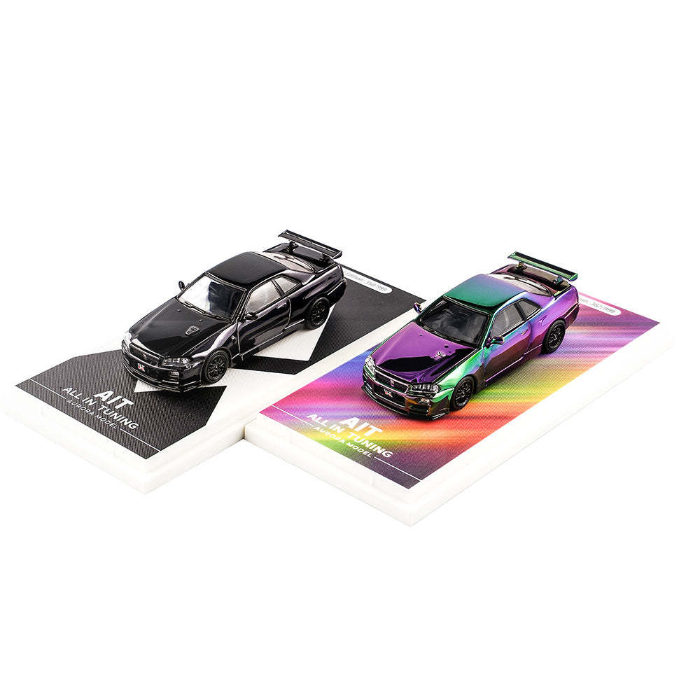 AM 2024汽車改裝展覽會展會限定 R34前後開蓋 合金車模型-CASEZONE