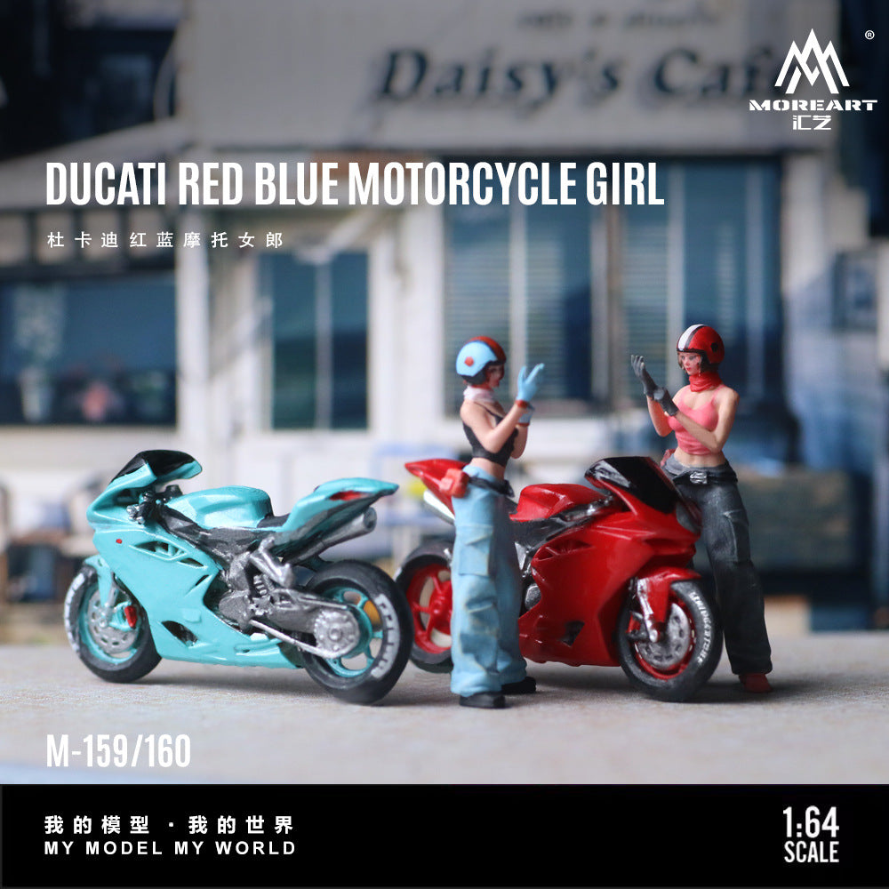 MoreArt1:64  杜卡迪摩托女郎人偶套裝樹脂模型-CASEZONE