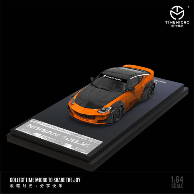 TimeMicro 1:64 尼桑400Z 金屬紅黑和橙黑塗裝仿真合金汽車模型-CASEZONE