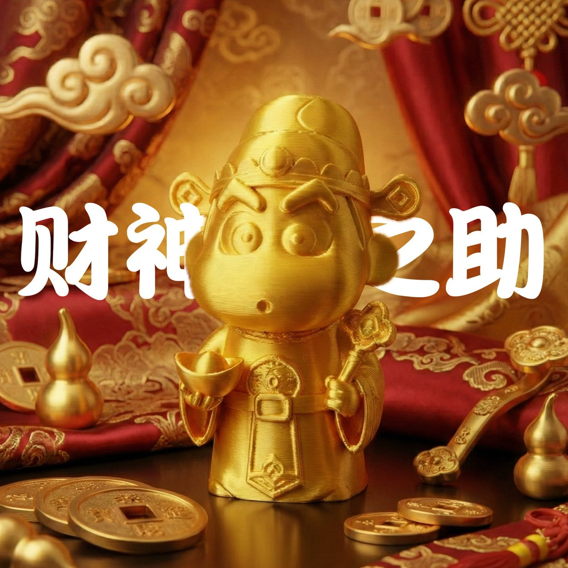 潮玩招財系列擺件 新年創意裝飾品3D打印禮物