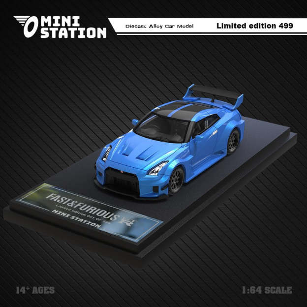 MiniStation1:64 尼桑GTR R35 3.0速度與激情 仿真合金汽車模型