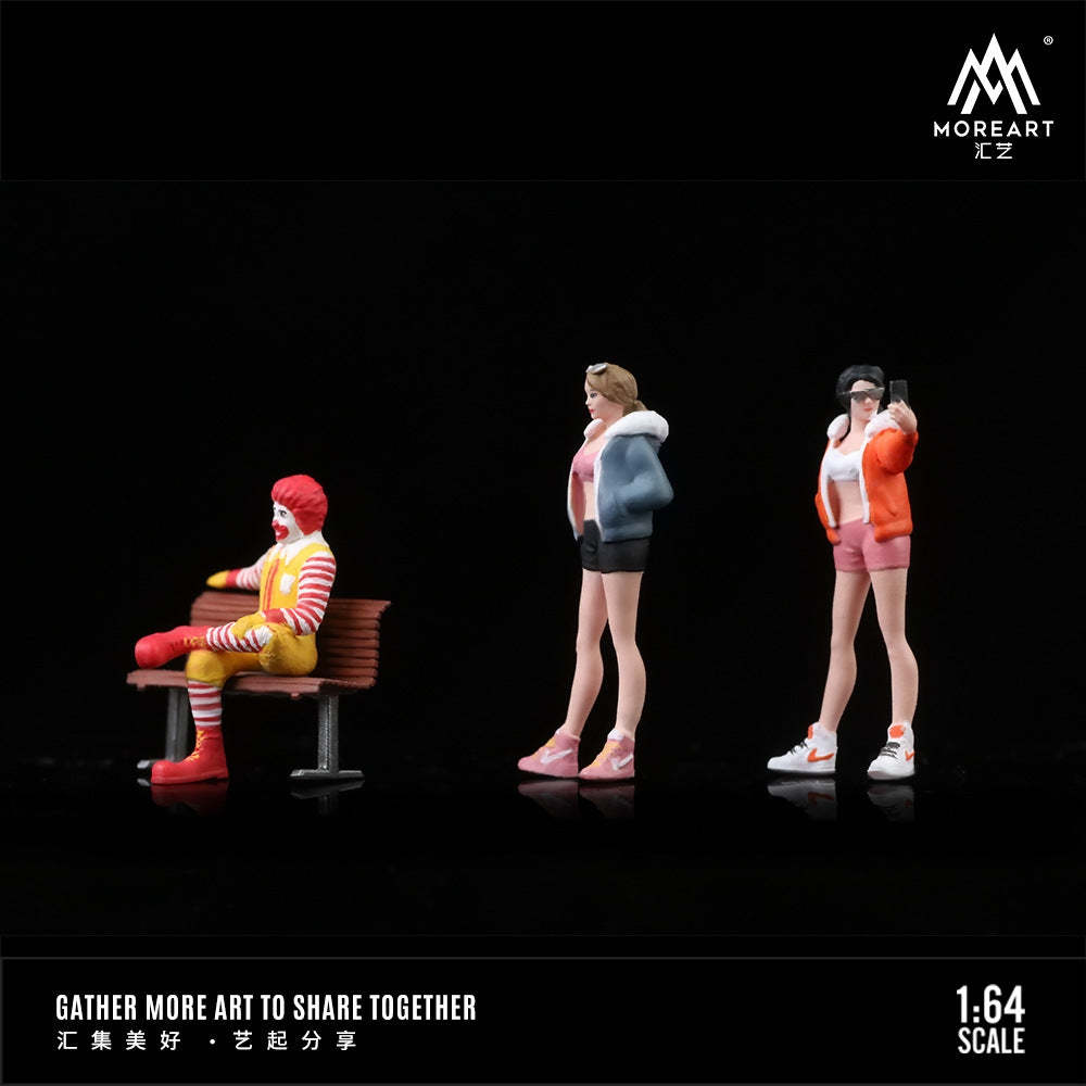 匯藝1:64麥當勞街拍微縮樹脂人偶套裝模型收藏擺件-CASEZONE