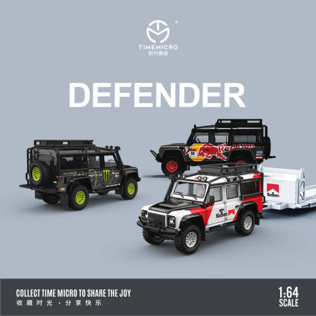 時光1:64 路虎衛士 紅牛 魔爪 萬寶路塗裝仿真合金汽車模型-CASEZONE
