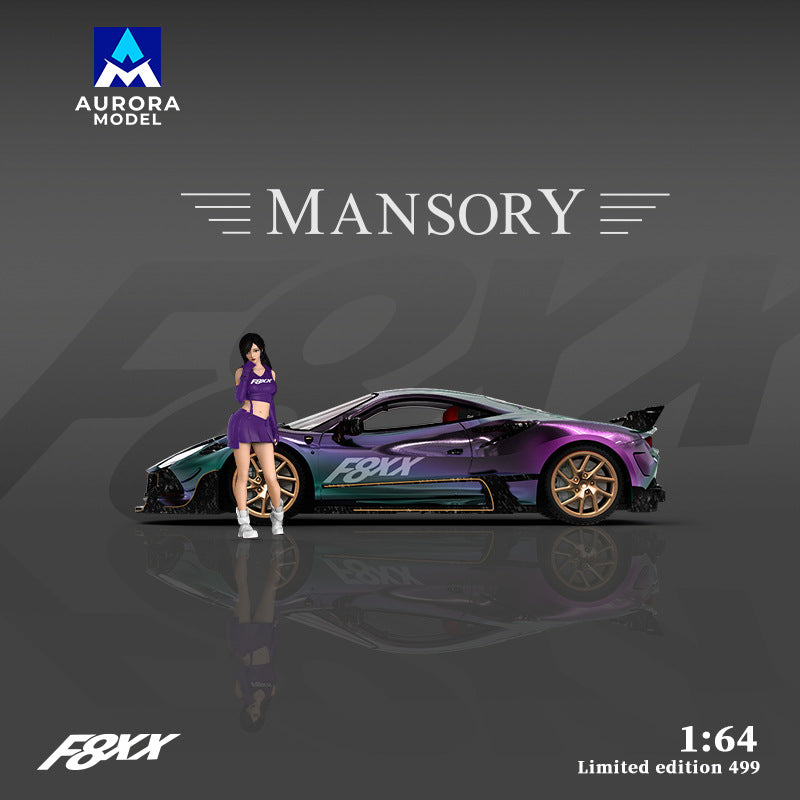 AM 法拉利邁莎銳F8XX 金屬透明紅& babyblue&金屬變色龍合金車模型-CASEZONE