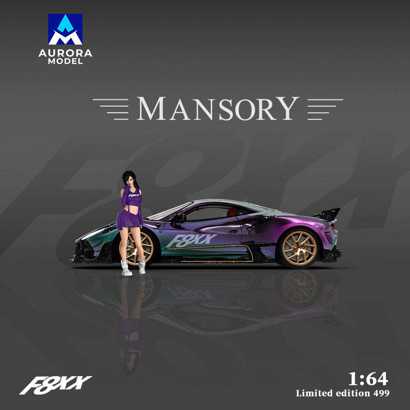 AM 法拉利邁莎銳F8XX 金屬透明紅& babyblue&金屬變色龍合金車模型-CASEZONE