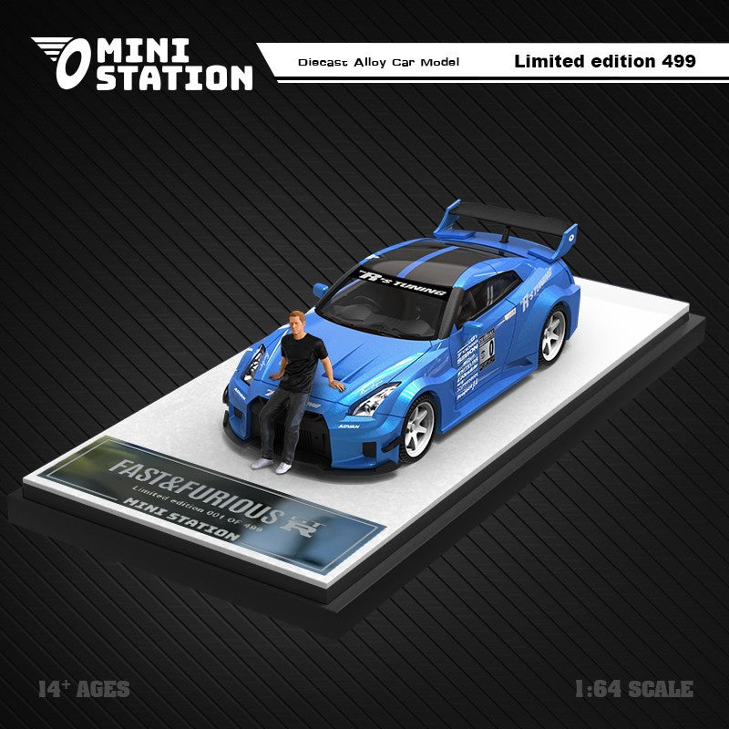 MiniStation1:64 尼桑GTR R35 3.0速度與激情 仿真合金汽車模型