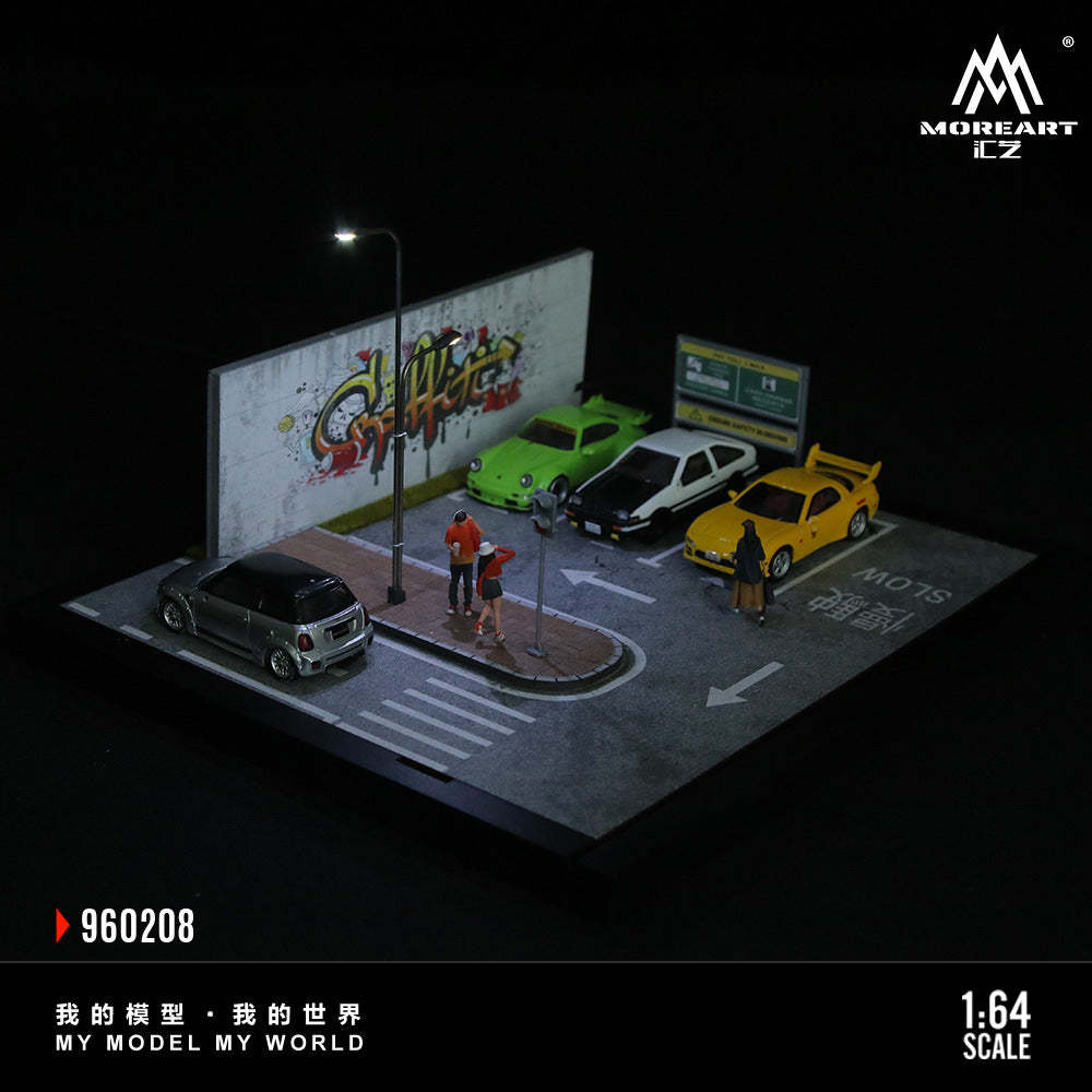 匯藝MoreArt1:64 街邊場景燈光拼裝系列08款仿真模型-CASEZONE