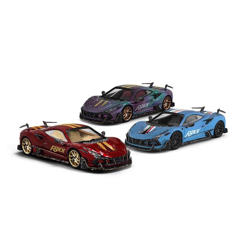 AM 法拉利邁莎銳F8XX 金屬透明紅& babyblue&金屬變色龍合金車模型-CASEZONE