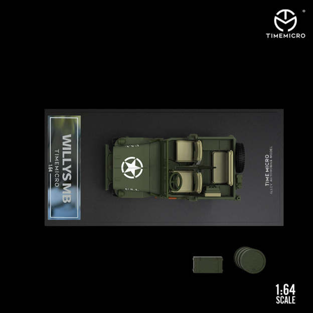 TM 1:64 二戰吉普車威利斯軍綠色仿真合金車模 收藏禮品擺件-CASEZONE