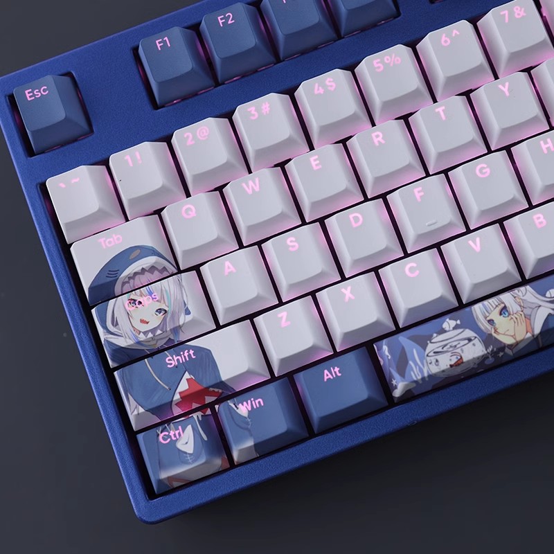 gura小鯊魚透光RGB108鍵標準配列衛星軸鍵帽-CASEZONE