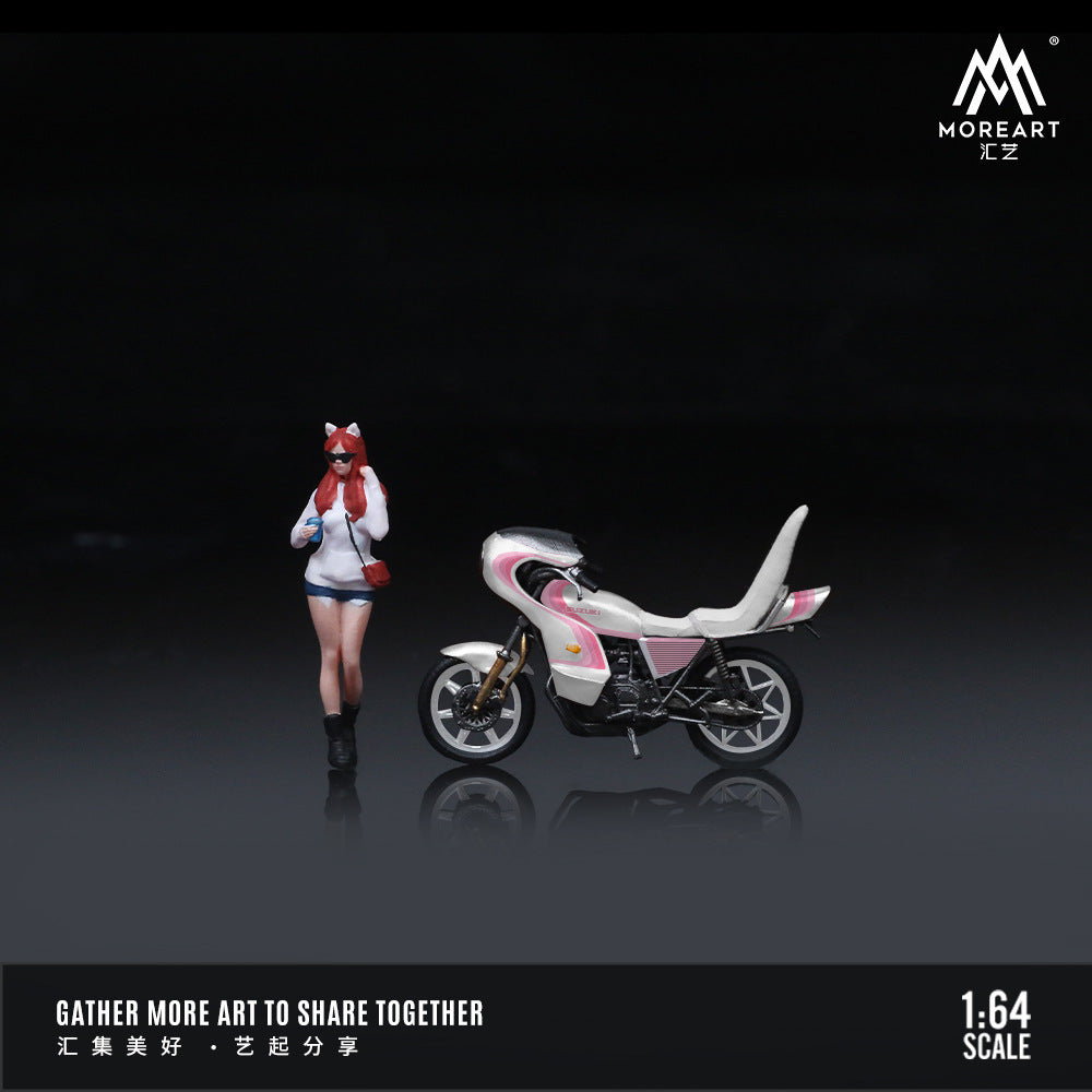 MoreArt1:64  暴走族白粉拉花摩托人偶套裝樹脂模型-CASEZONE
