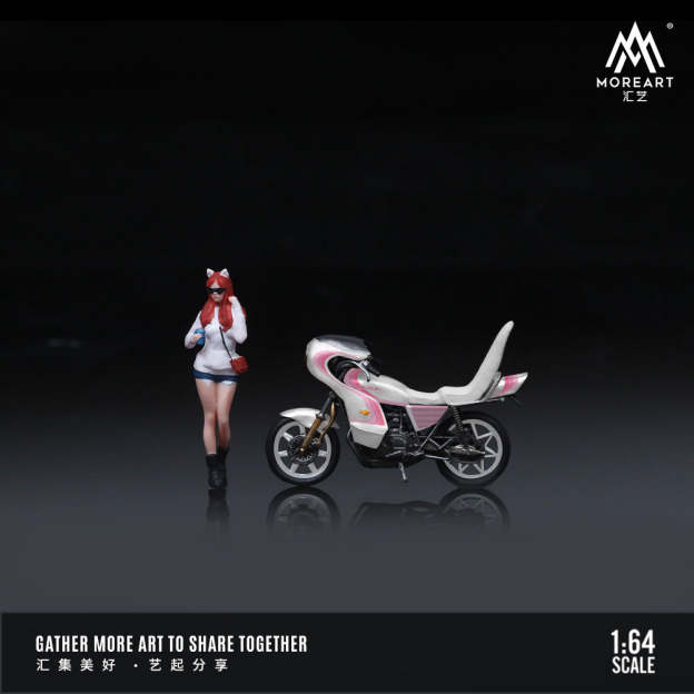MoreArt1:64  暴走族白粉拉花摩托人偶套裝樹脂模型-CASEZONE