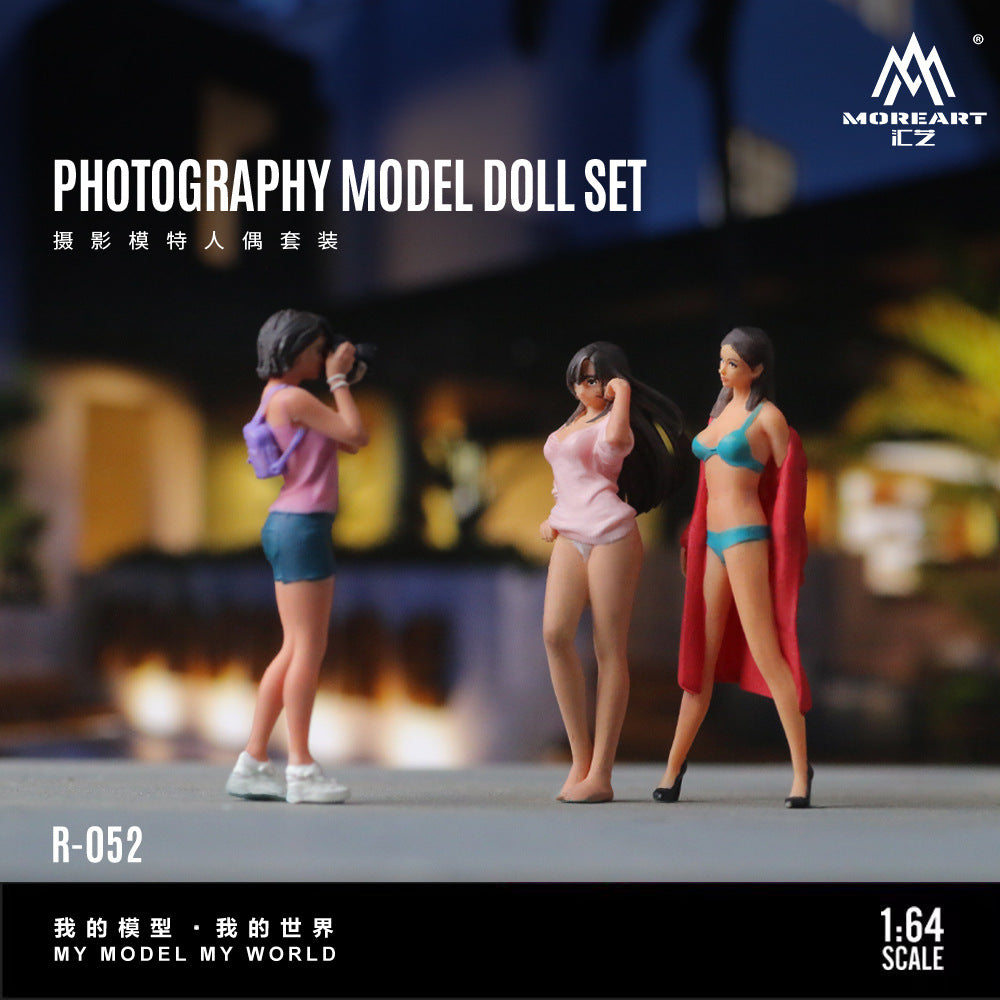 MoreArt1:64  攝影模特人偶套裝仿真樹脂模型-CASEZONE