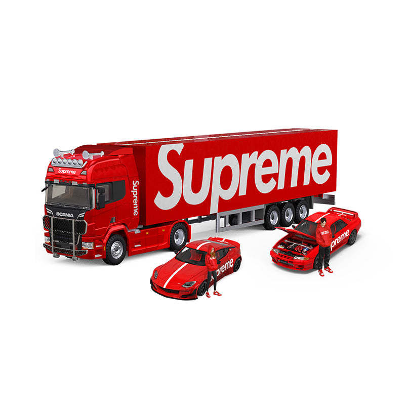 CoolCar 1:64 尼桑400Z GTR32斯堪尼亞貨櫃車 Supreme合金車模型-CASEZONE