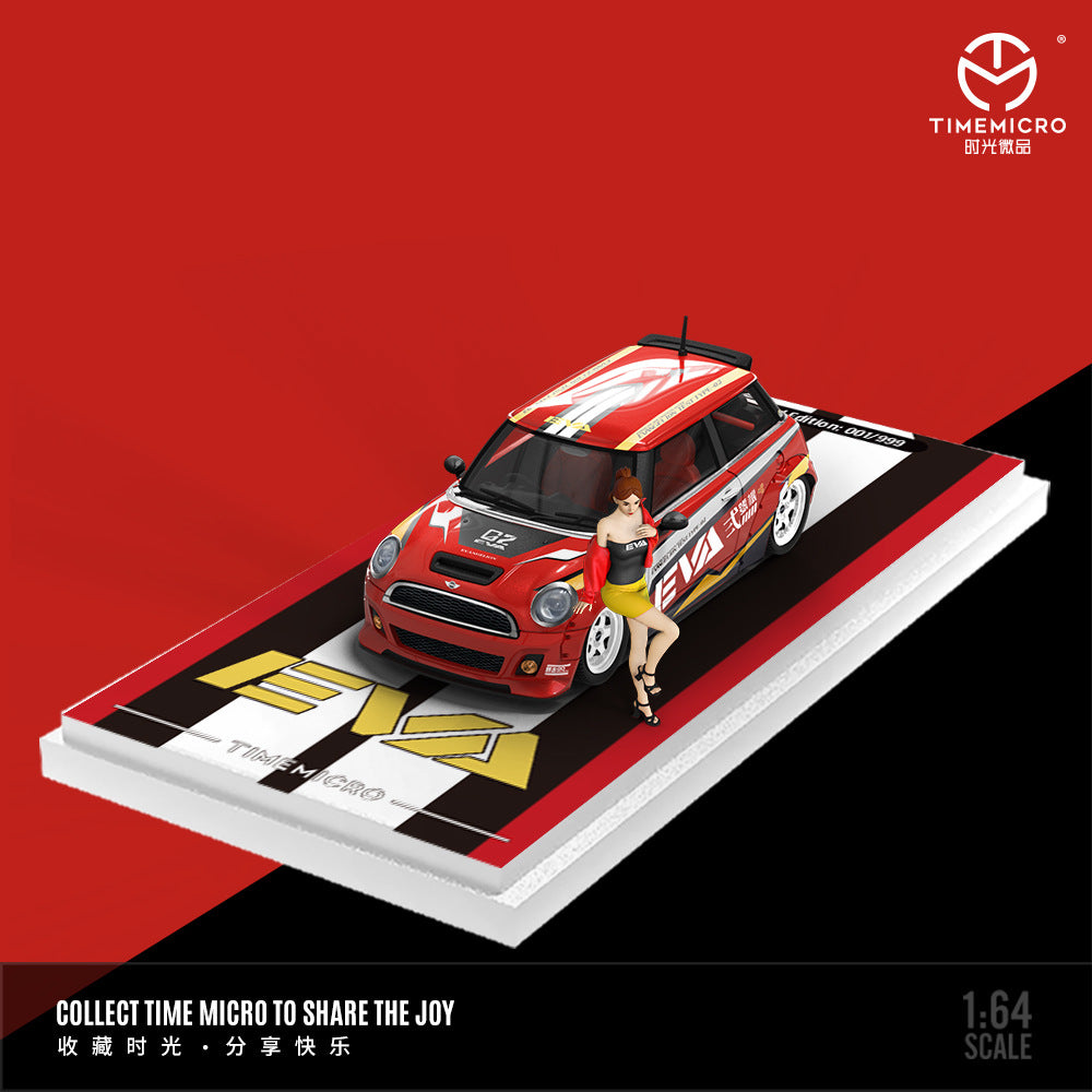 TM1:64 寶馬MINI COOPER EVA初號機 二號機仿真合金汽車模型-CASEZONE