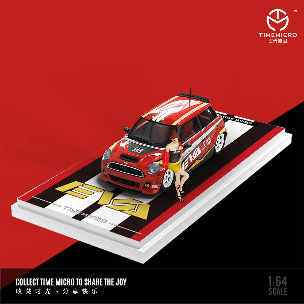TM1:64 寶馬MINI COOPER EVA初號機 二號機仿真合金汽車模型-CASEZONE