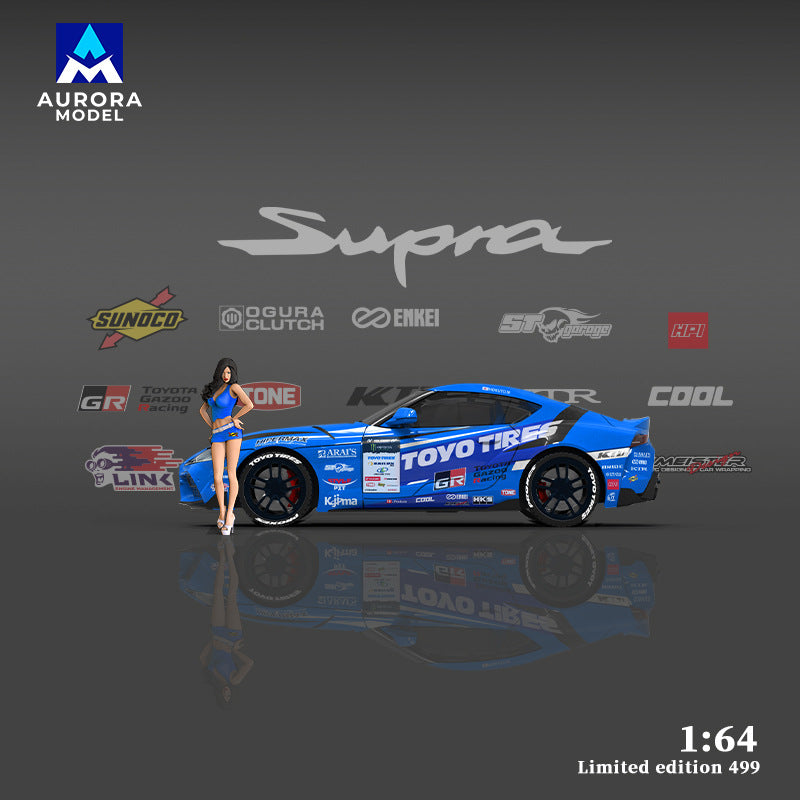 AM 1:64  豐田 Supra A90 東洋輪胎D1GP漂移賽車合金車模型-CASEZONE