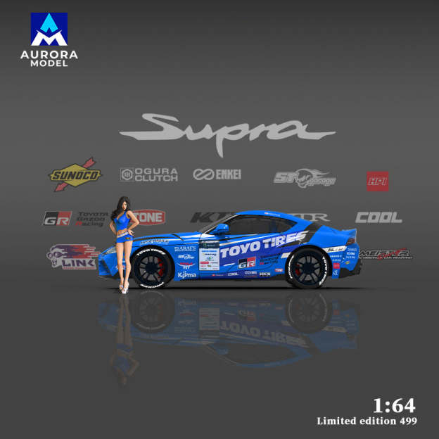 AM 1:64  豐田 Supra A90 東洋輪胎D1GP漂移賽車合金車模型-CASEZONE